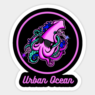 Urban Ocean Squid Logo (Pink) Sticker